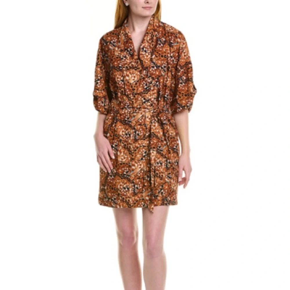 ALEXIA ADMOR Dolman Sleeve Wrap Dress Butterfly Print brown Size 10